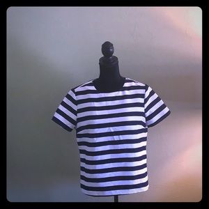 Zip back Striped Navy & White Top